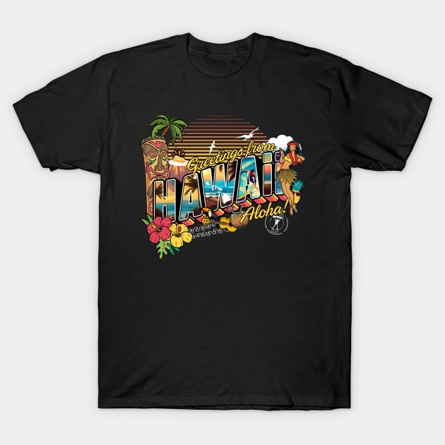 Greetings from Paradise: A Postcard from Hawaii T-Shirt by opippi